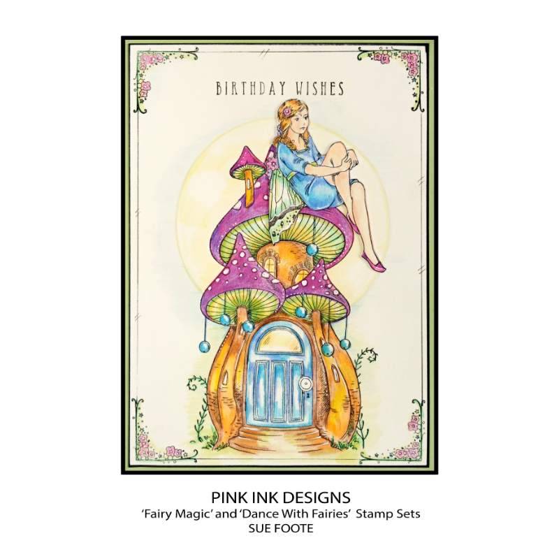 Pink Ink Designs Dance With Fairies 6 in x 8 in Clear Stamp Set