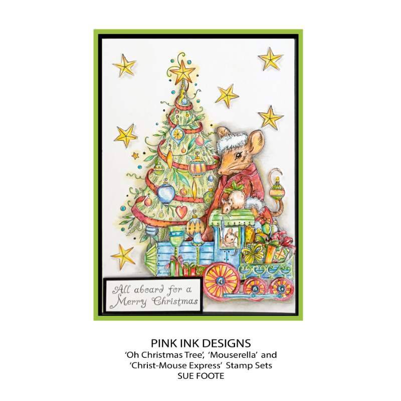 Pink Ink Designs Oh Christmas Tree 6 in x 8 in Clear Stamp Set