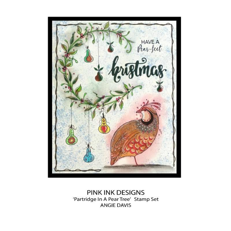 Pink Ink Designs Partridge In A Pear Tree 6 in x 8 in Clear Stamp Set