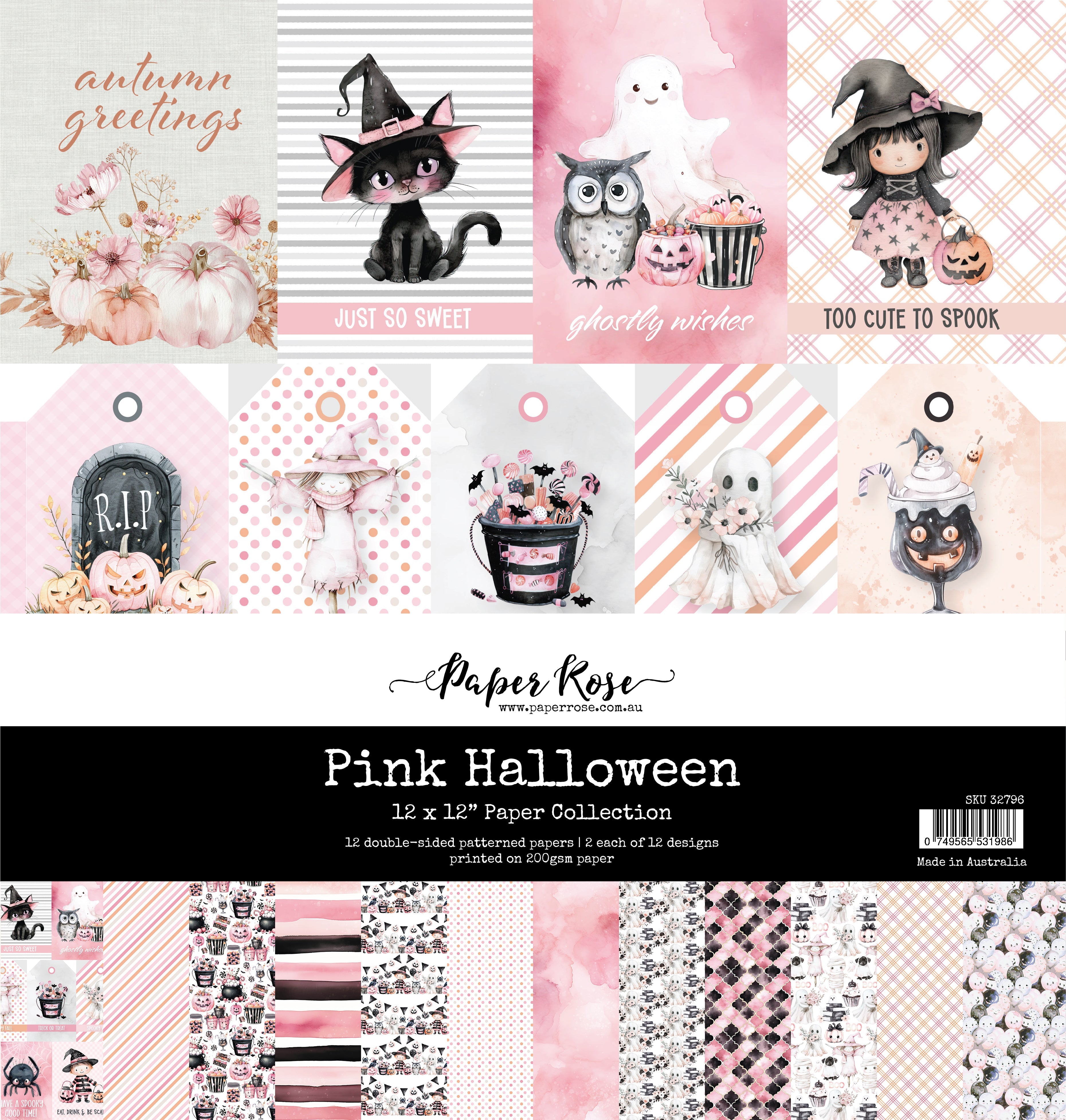 Pink Halloween 12x12 Paper Collection 32796