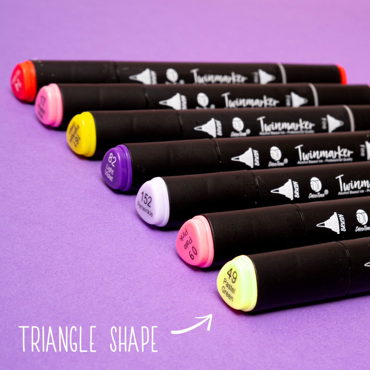 Decotime Alcohol Twin Markers - Flamingo Fiesta Tones - Brush & Fine Tip - incl. Decotray - 12 Pieces