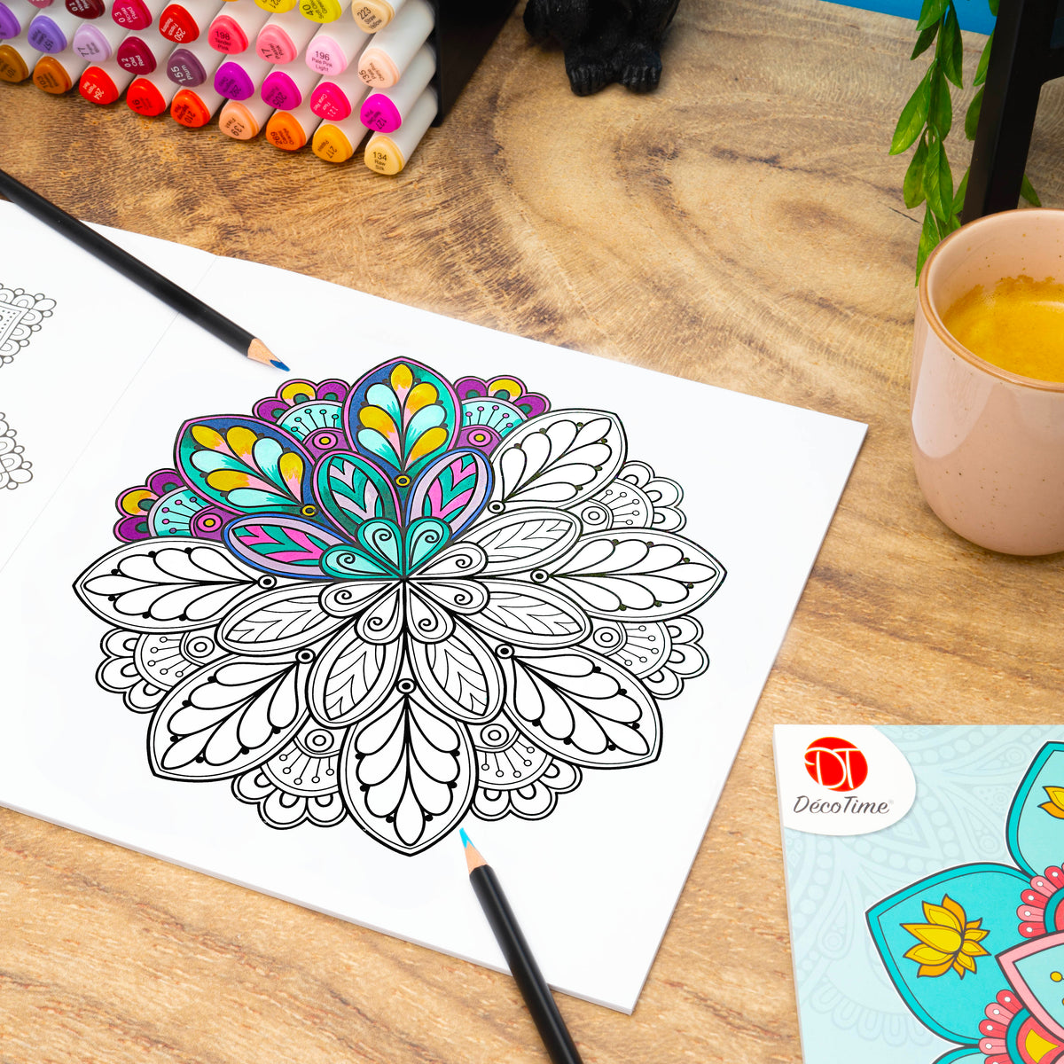 Decotime Coloring Book - Mindful Mandalas Pink 72 Sheets