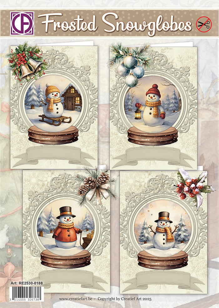 Creatief Art - Card Kit - Frosted Snowglobes - 4 cards