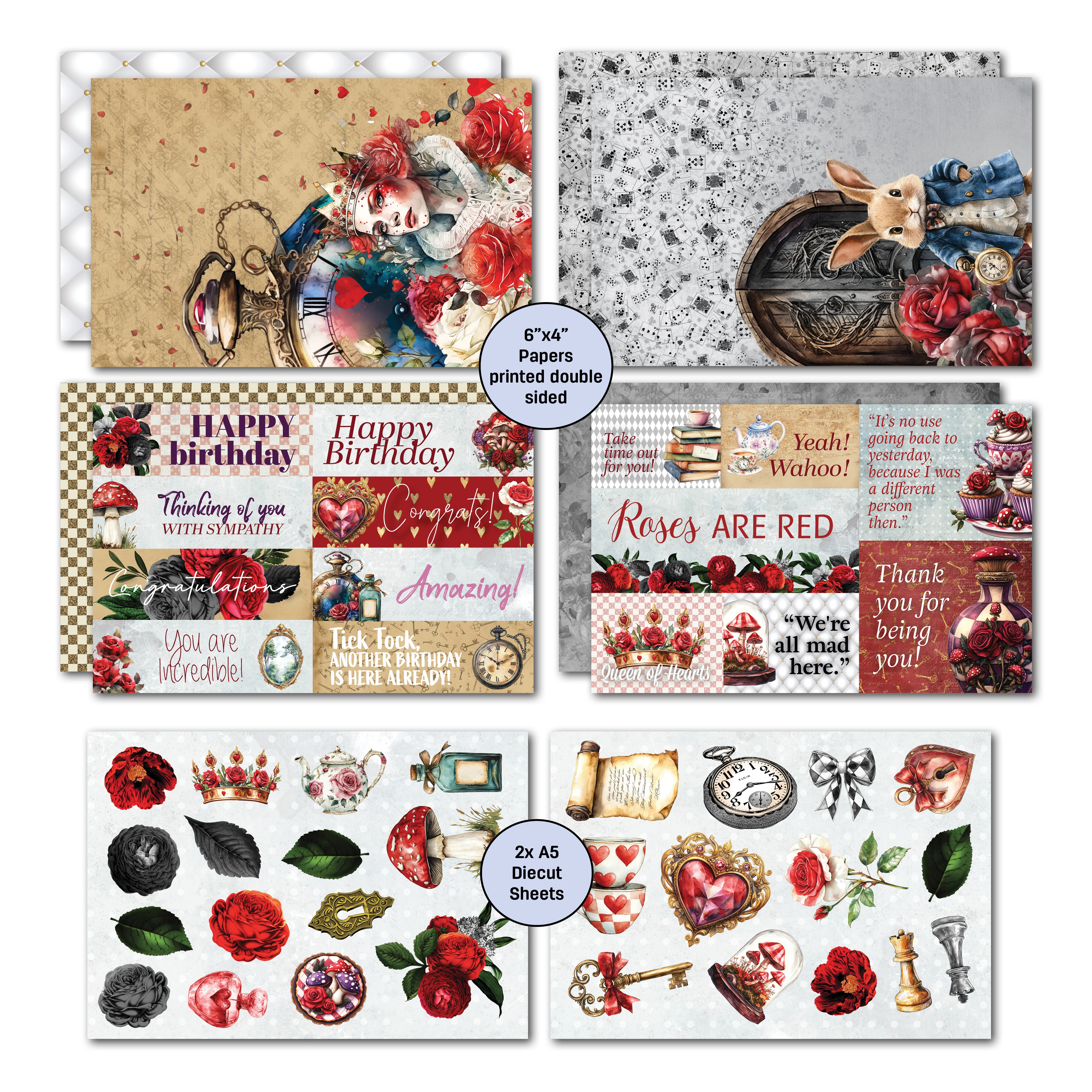 3Quarter Designs Red Queen 6x4 Card Pack