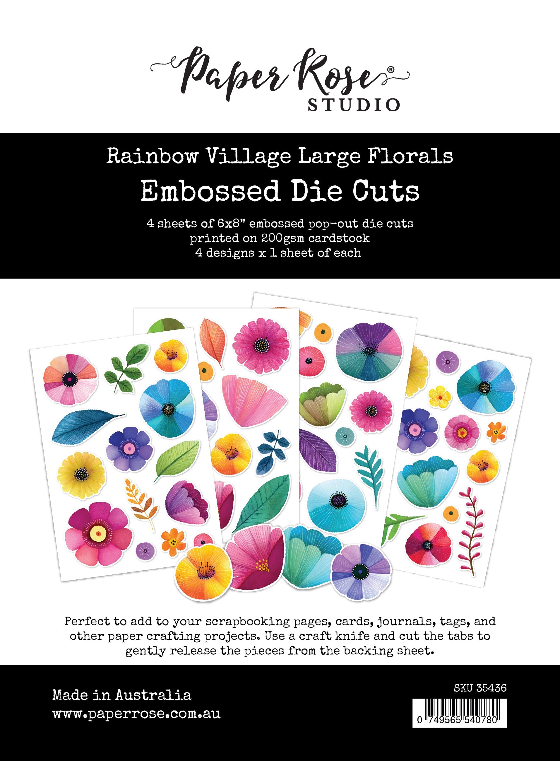 Rainbow Village Large Floral Embossed Die Cuts 35436