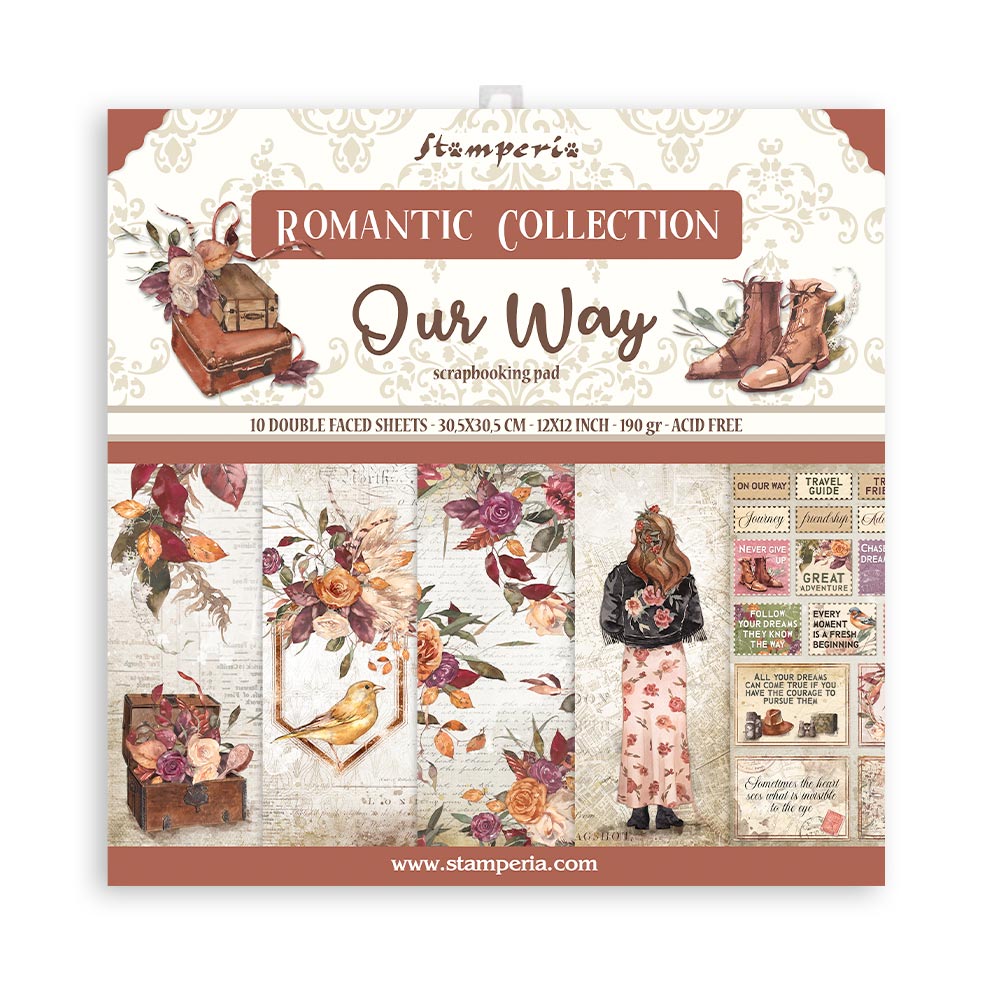 12”x12” (30.5x30.5cm) Paper Pad 10 Double Sided Printed Sheets - Our Way