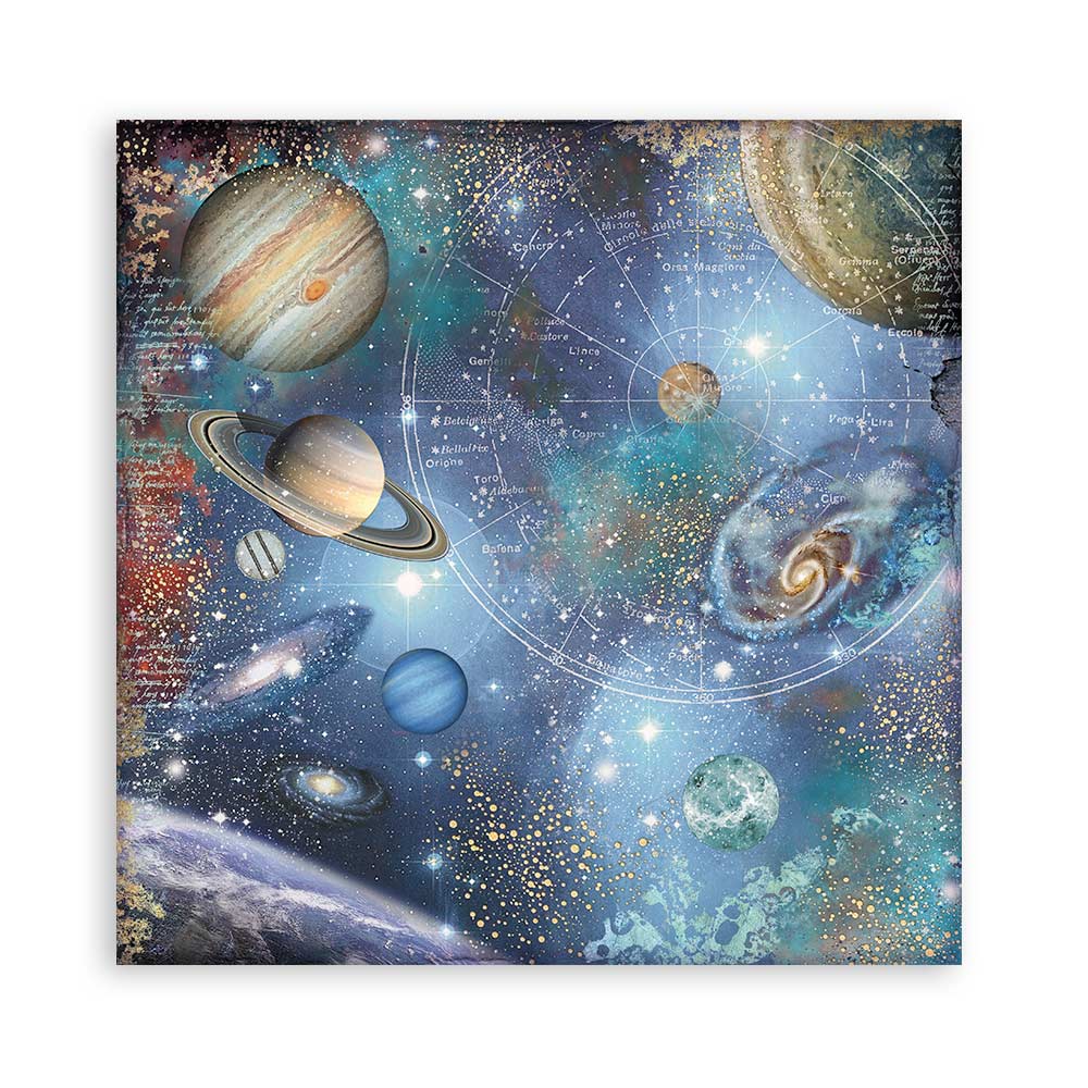 12”x12” (30.5x30.5 cm) Paper Pad 10 Double Sided Printed Sheets - Cosmos Infinity