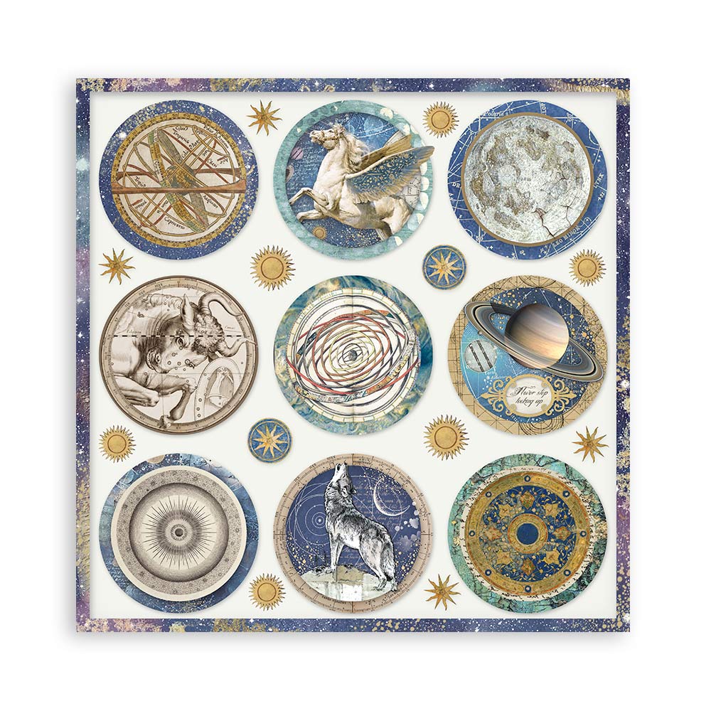 12”x12” (30.5x30.5 cm) Paper Pad 10 Double Sided Printed Sheets - Cosmos Infinity