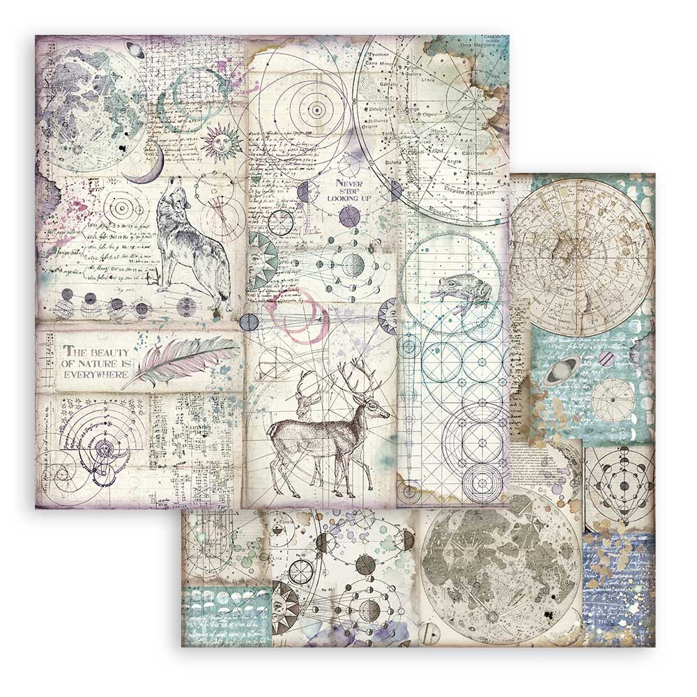 12”x12” (30.5x30.5 cm) Paper Pad 10 Double Sided Printed Sheets - Cosmos Infinity