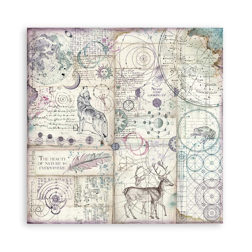 12”x12” (30.5x30.5 cm) Paper Pad 10 Double Sided Printed Sheets - Cosmos Infinity