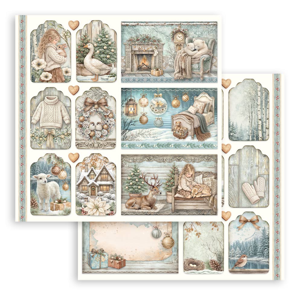 Scrapbooking Printed Pad For Art And Craft 10 Sheets cm 30.5x30.5 (12"x12") - White Christmas
