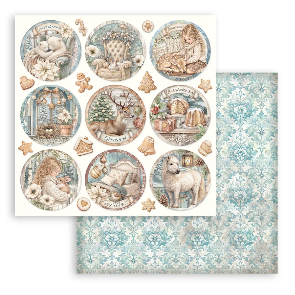 Scrapbooking Printed Pad For Art And Craft 10 Sheets cm 30.5x30.5 (12"x12") - White Christmas