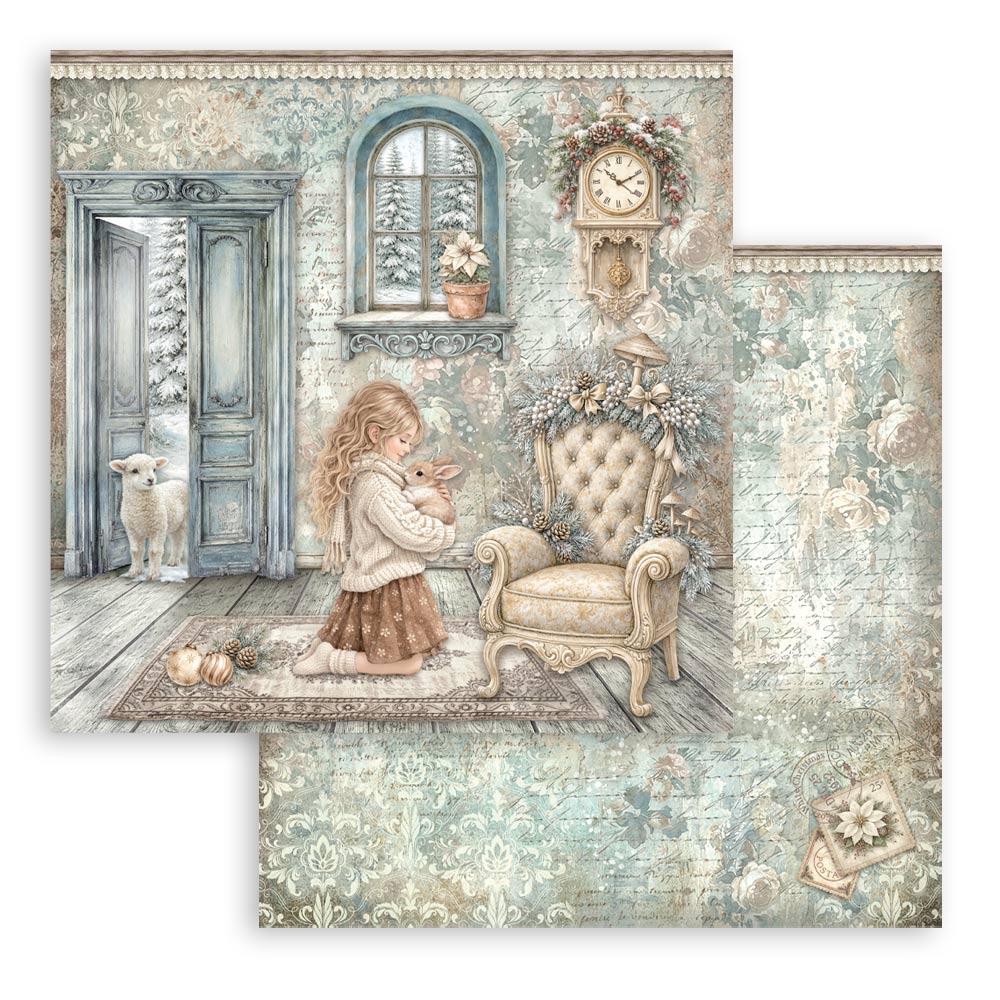 Scrapbooking Printed Pad For Art And Craft 10 Sheets cm 30.5x30.5 (12"x12") - White Christmas