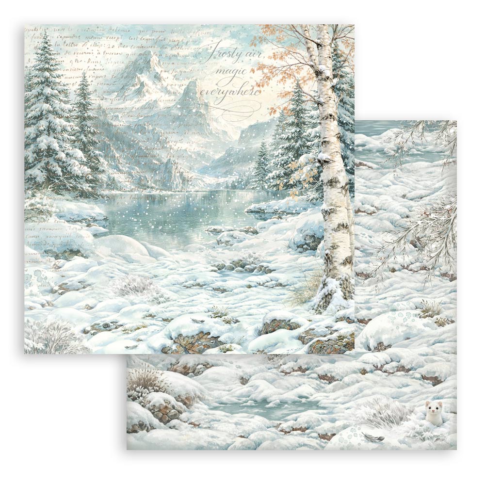 Scrapbooking Printed Pad For Art And Craft 10 Sheets cm 30.5x30.5 (12"x12") Backgrounds - White Christmas