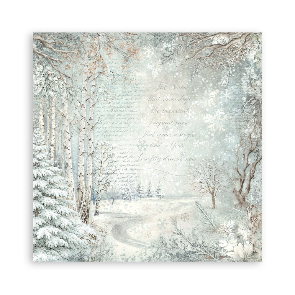 Scrapbooking Printed Pad For Art And Craft 10 Sheets cm 30.5x30.5 (12"x12") Backgrounds - White Christmas