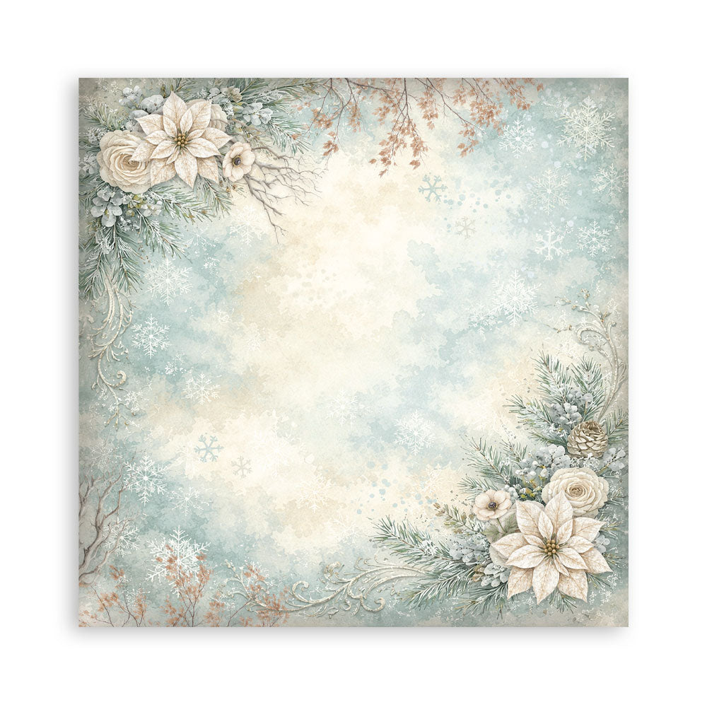 Scrapbooking Printed Pad For Art And Craft 10 Sheets cm 30.5x30.5 (12"x12") Backgrounds - White Christmas