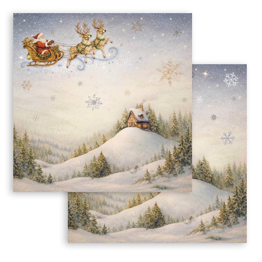 Scrapbooking Printed Pad For Art And Craft 10 Sheets cm 30.5x30.5 (12"x12") - Silent Night