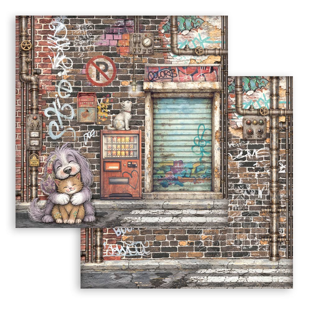 12”x12” (30.5x30.5 cm) Paper Pad 10 Double Sided Printed Sheets - Furry Friends 2