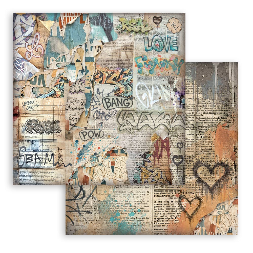 12”x12” (30.5x30.5 cm) Paper Pad 10 Double Sided Printed Backgrounds Sheets - Furry Friends 2