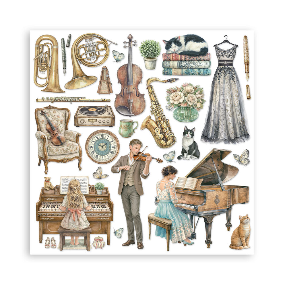 Scrapbooking Printed Pad For Art And Craft 10 Sheets cm 20.3x20.3 (8"x8") - Symphony