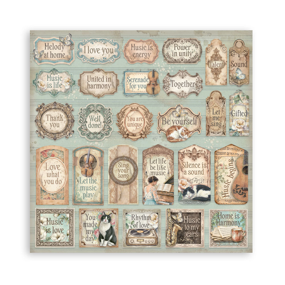 Scrapbooking Printed Pad For Art And Craft 10 Sheets cm 20.3x20.3 (8"x8") - Symphony