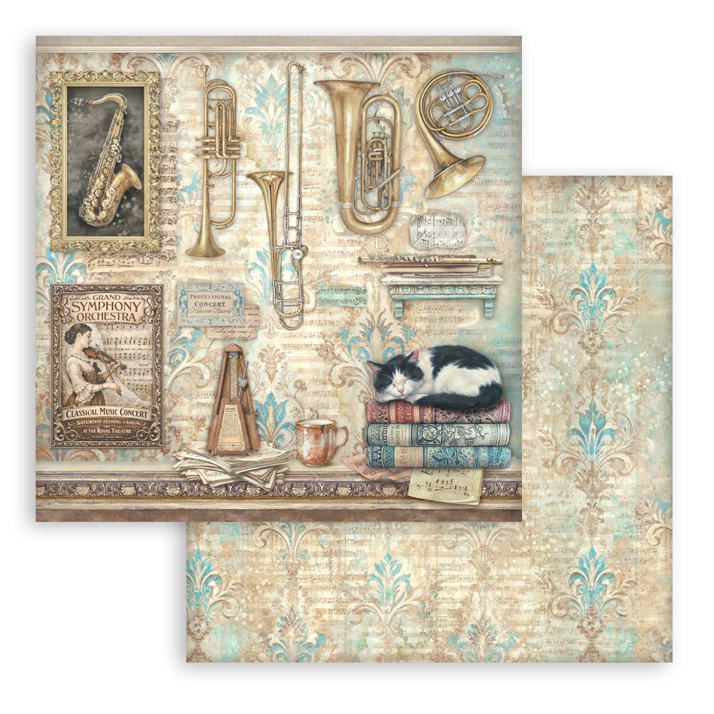 Scrapbooking Printed Pad For Art And Craft 10 Sheets cm 20.3x20.3 (8"x8") - Symphony
