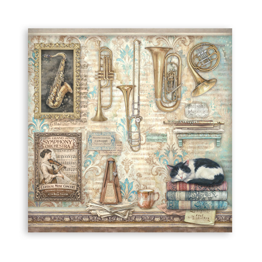 Scrapbooking Printed Pad For Art And Craft 10 Sheets cm 20.3x20.3 (8"x8") - Symphony