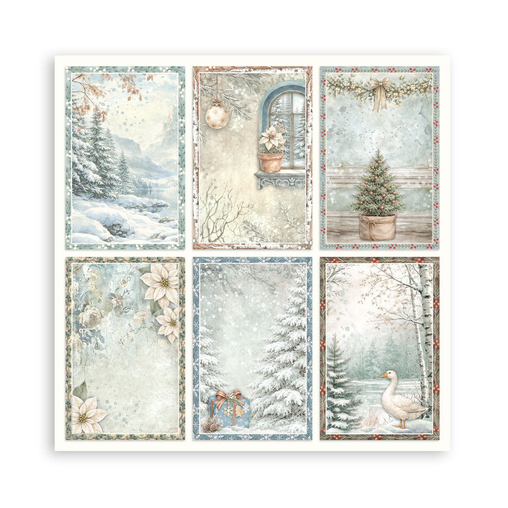 Scrapbooking Printed Pad For Art And Craft 10 Sheets cm 20.3x20.3 (8"x8") - White Christmas