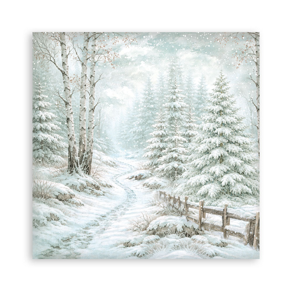 Scrapbooking Printed Pad For Art And Craft 10 Sheets cm 20.3x20.3 (8"x8") Backgrounds - White Christmas