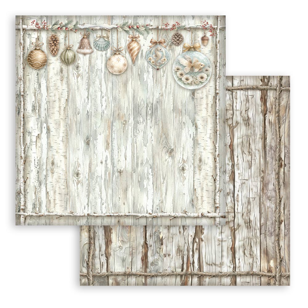 Scrapbooking Printed Pad For Art And Craft 10 Sheets cm 20.3x20.3 (8"x8") Backgrounds - White Christmas