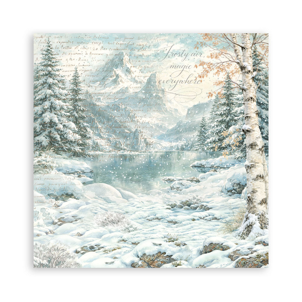 Scrapbooking Printed Pad For Art And Craft 10 Sheets cm 20.3x20.3 (8"x8") Backgrounds - White Christmas