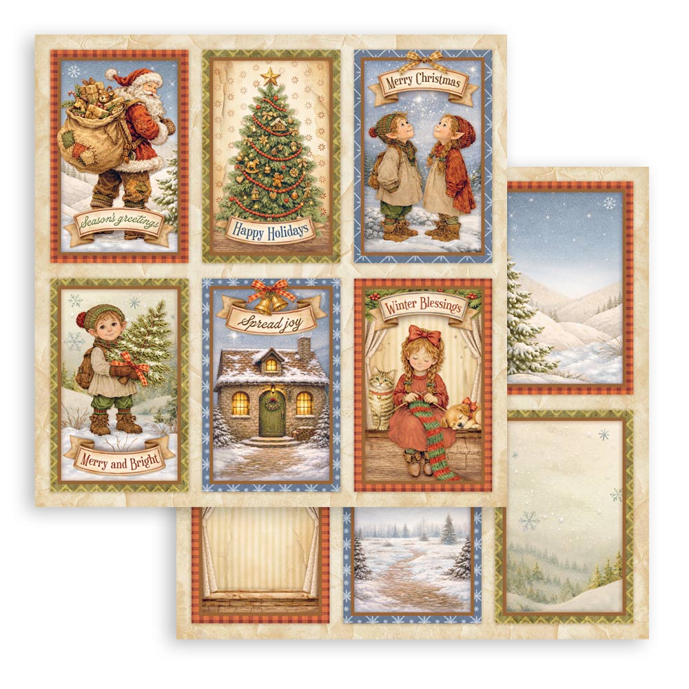 Scrapbooking Printed Pad For Art And Craft 10 Sheets cm 20.3x20.3 (8"x8") - Silent Night