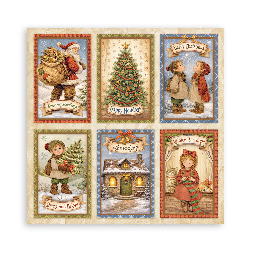 Scrapbooking Printed Pad For Art And Craft 10 Sheets cm 20.3x20.3 (8"x8") - Silent Night