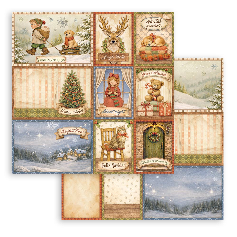 Scrapbooking Printed Pad For Art And Craft 10 Sheets cm 20.3x20.3 (8"x8") - Silent Night