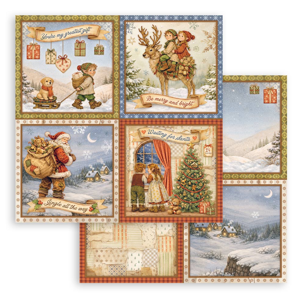 Scrapbooking Printed Pad For Art And Craft 10 Sheets cm 20.3x20.3 (8"x8") - Silent Night