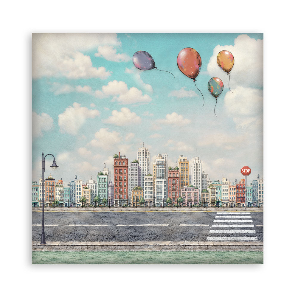 8”x8” (20.3x20.3 cm) Paper Pad 10 Double Sided Printed Sheets - Furry Friends 2