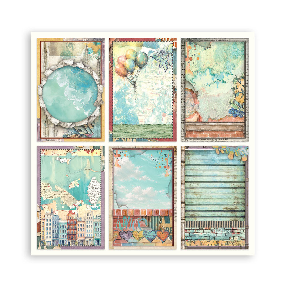 8”x8” (20.3x20.3 cm) Paper Pad 10 Double Sided Printed Sheets - Furry Friends 2