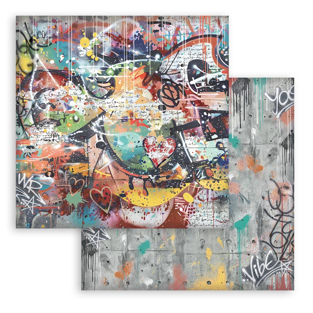 8”x8” (20.3x20.3 cm) Paper Pad 10 Double Sided Printed Backgrounds Sheets - Furry Friends 2