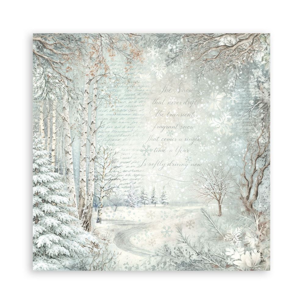 Scrapbooking Printed Pad For Art And Craft 22 Sheets cm 20.3x20.3 (8"x8") Single Face White Christmas