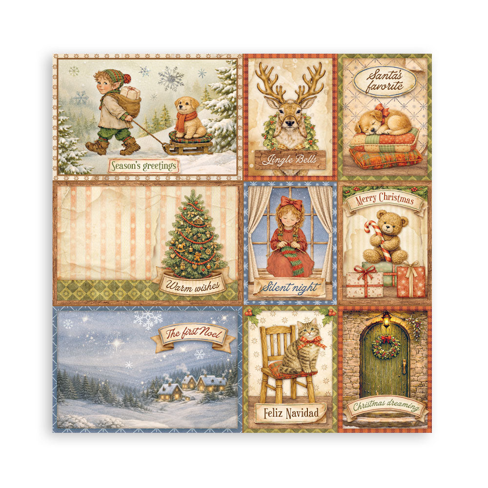 Scrapbooking Printed Pad For Art And Craft 22 Sheets cm 20.3x20.3 (8"x8") Single Face Silent Night