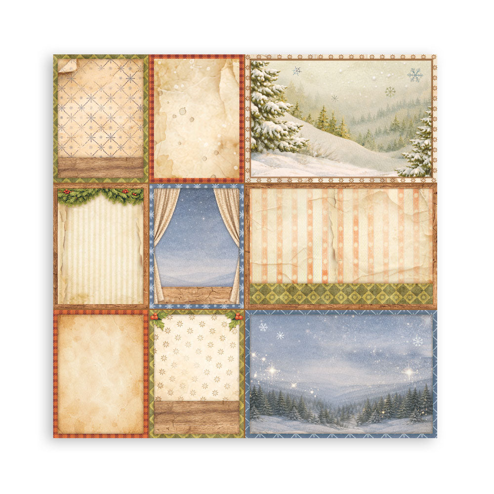 Scrapbooking Printed Pad For Art And Craft 22 Sheets cm 20.3x20.3 (8"x8") Single Face Silent Night