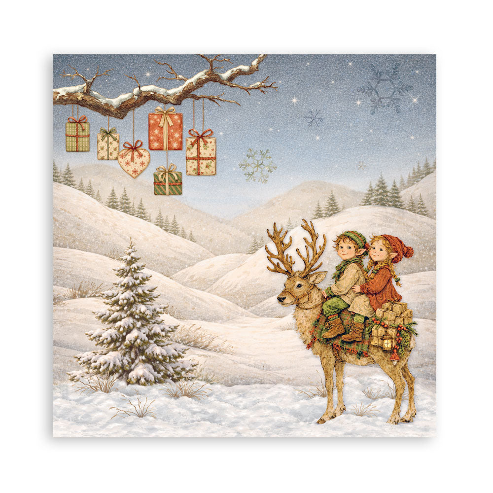 Scrapbooking Printed Pad For Art And Craft 22 Sheets cm 20.3x20.3 (8"x8") Single Face Silent Night