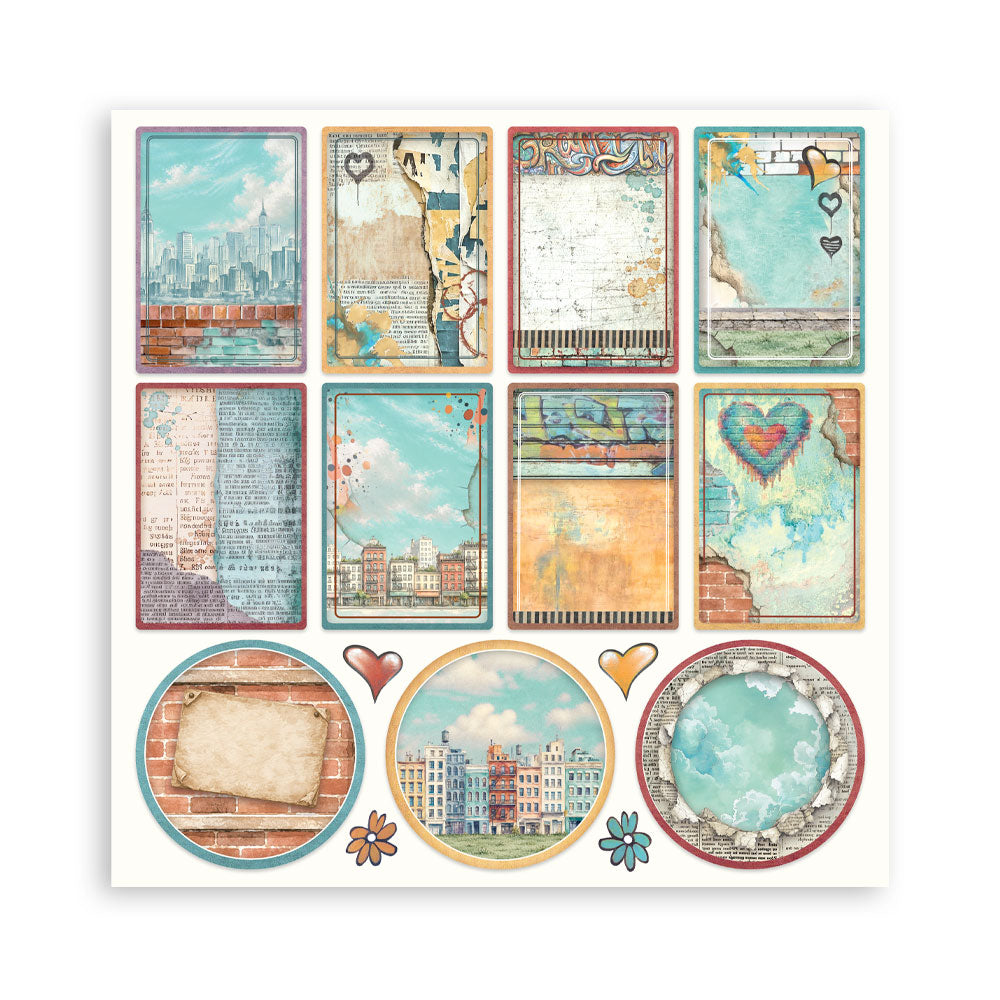 8”x8” (20.3x20.3 cm) Paper Pad 22 Single Sided Printed Paper Sheets - Furry Friends 2