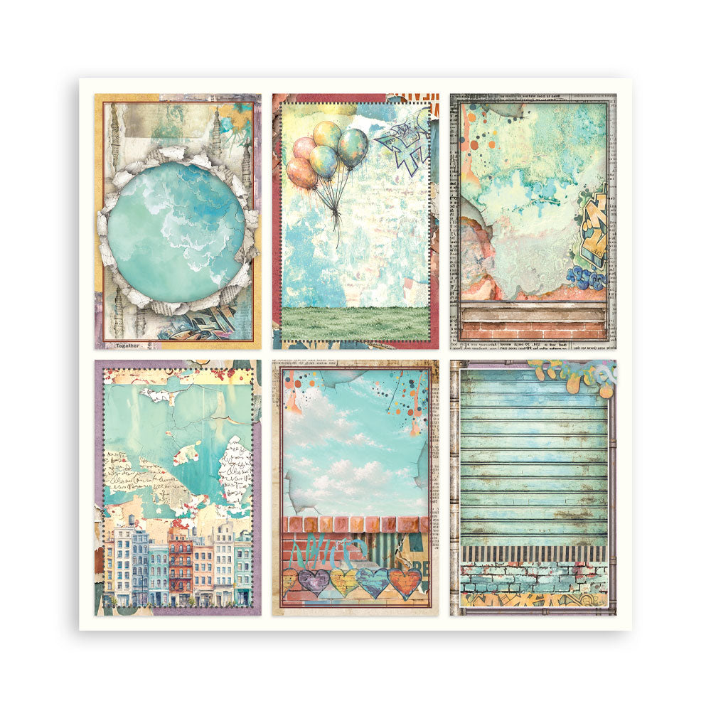 8”x8” (20.3x20.3 cm) Paper Pad 22 Single Sided Printed Paper Sheets - Furry Friends 2