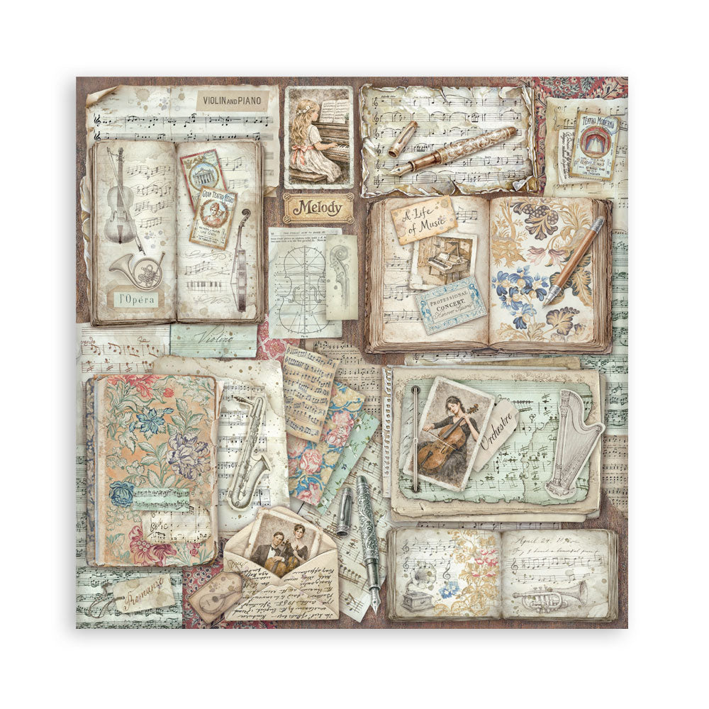 Scrapbooking Printed Pad For Art And Craft 22 Sheets cm 30.5x30.5 (12"x12") Single Face - Symphony