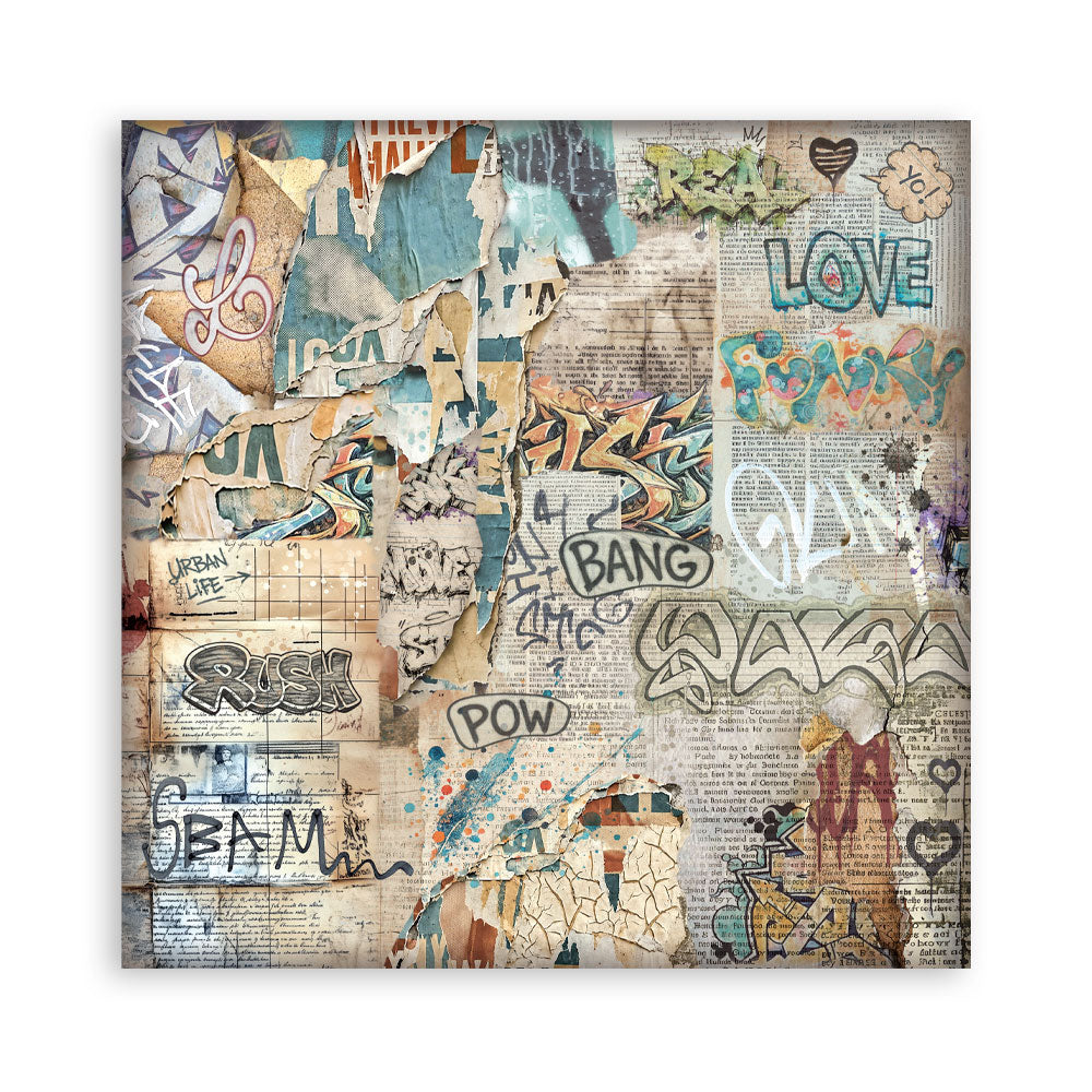 12”x12” (30.5x30.5 cm) Paper Pad 22 Single Sided Printed Paper Sheets - Furry Friends 2