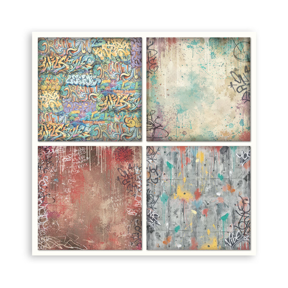 12”x12” (30.5x30.5 cm) Paper Pad 22 Single Sided Printed Paper Sheets - Furry Friends 2