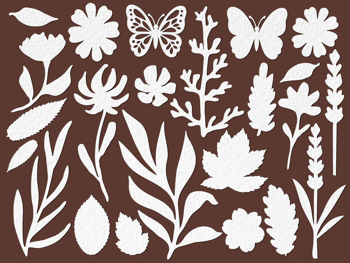 Art Paper Shapes Laser Cut - Flowers And Poems