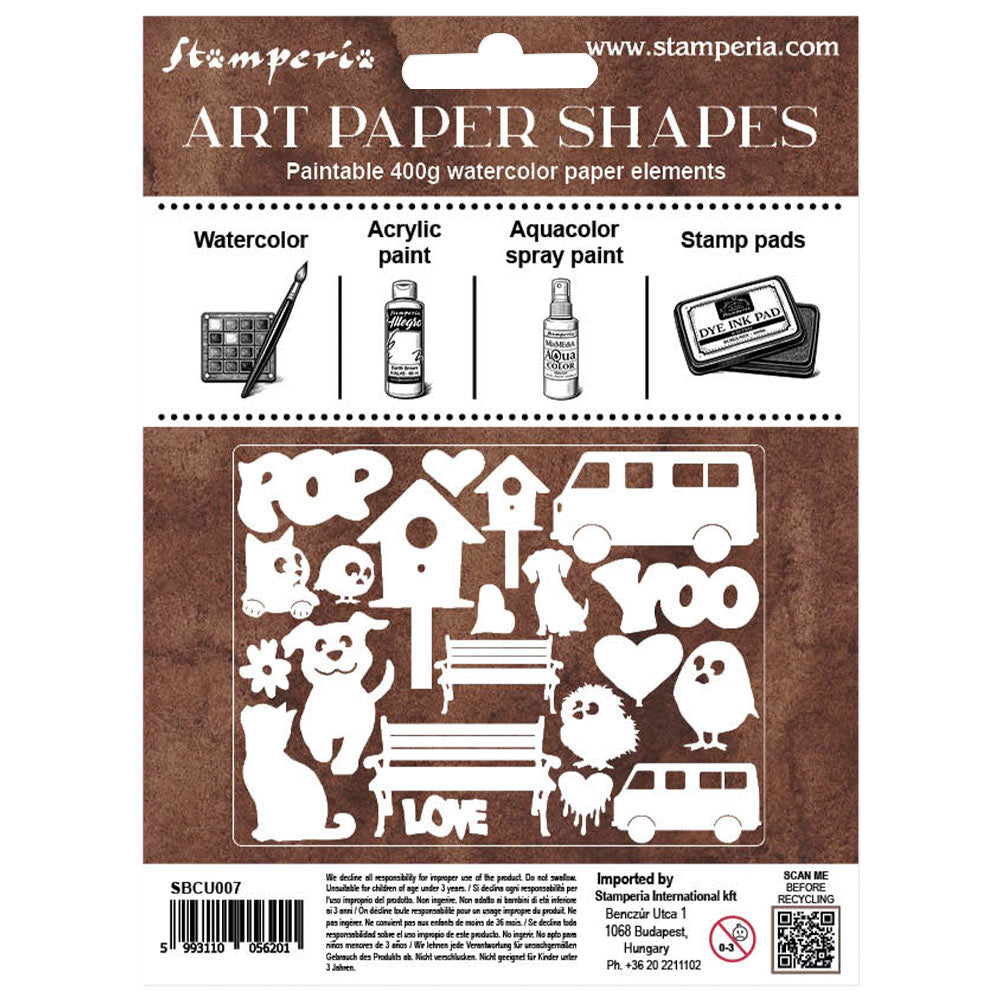 Art Paper Shapes Laser Cut - Furry Friends 2