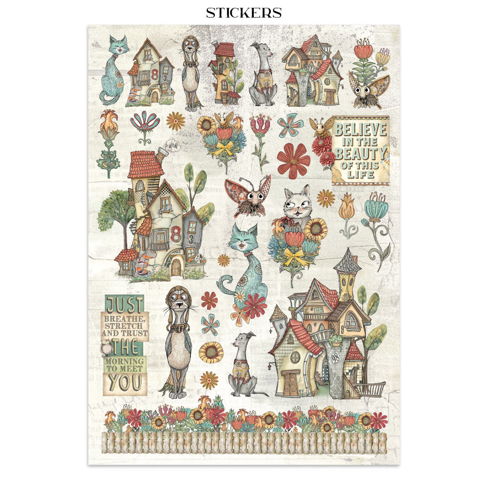 Printed Art Junk Journal: Stickers, Cut-Outs, Backgrounds For Art And Craft - Furry Friends
